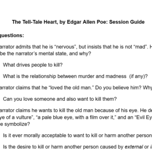 "The Tell Tale Heart" by Edgar Allen Poe - Discussion Guide