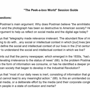 The Peek-a-boo World Discussion Guide