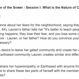 The Parable of the Sower - Discussion Guide